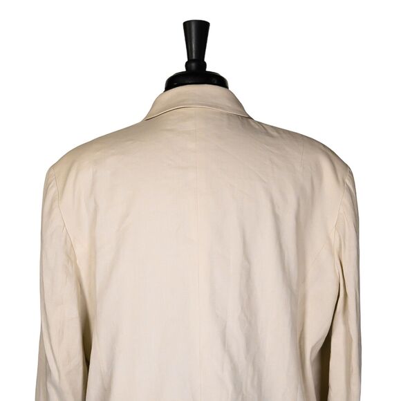 Talbots Women's Blazer Beige Linen Stretch Three Button Italian Suit Jacket 18WP - Picture 7 of 9